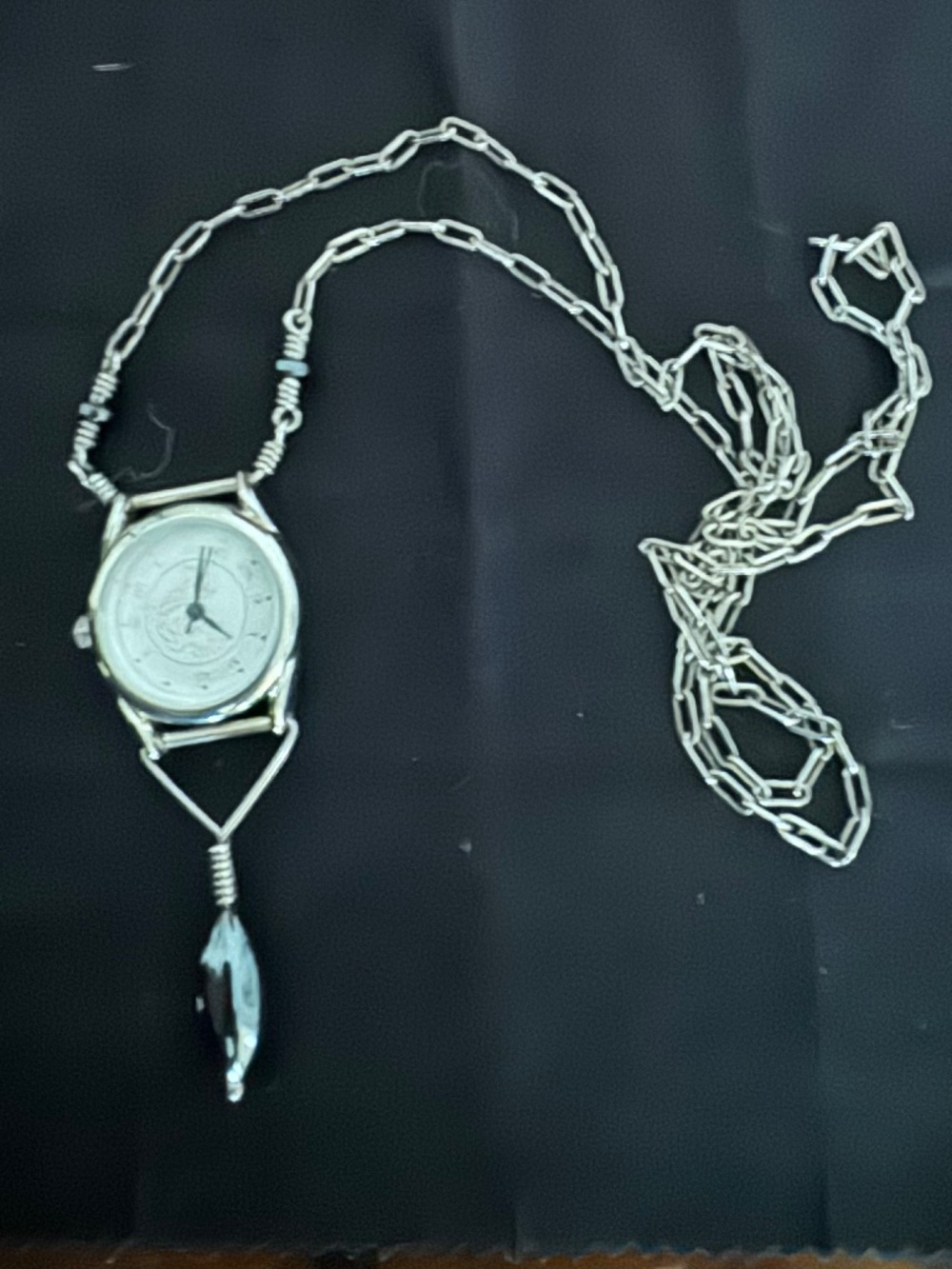 Artist Raychel Wengenroth Sterling Silver Necklace Watch Pendant - 175.00 New